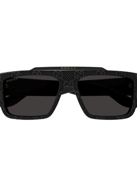 1h可退 GUCCI 男士太阳镜 GG1460S006 SS2025 黑色 logo标识太阳