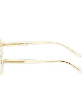 1h可退 潮奢 LOEWE 罗意威 女士 米色 Slim Round 眼镜 LW50098IW