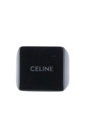 CELINE 男士戒指 460DO6PLX1BLA SS2023 黑色 徽标戒指