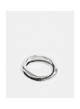 1h可退 潮奢 ASOS 男士 molten intertwined 设计戒指(银色)