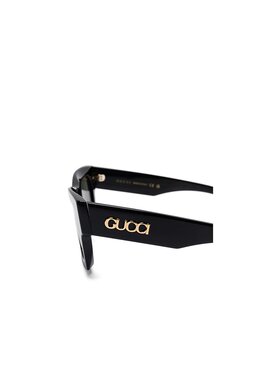 GUCCI 女士太阳镜 819556J07401012 SS2025 黑色 几何框平光镜