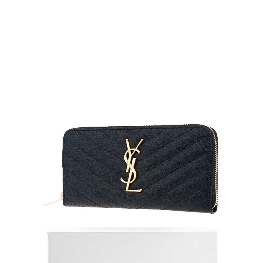 香港直邮圣罗兰牛皮黑色女士钱包 天猫国际香港直购女士包袋