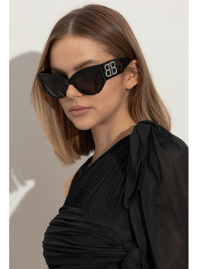 BALENCIAGA 女士太阳镜 773493T00411000 SS2025 黑色巴黎世家