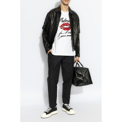 BALMAIN 男士T恤 EH1EH170PC74GQV SS2025 白色 - 图1