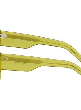 潮奢 rick owens 瑞克 欧文斯 男士 黄色 Documenta 太阳镜 RG000