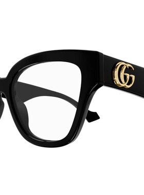 GUCCI 女士眼镜 GG1424O005 SS2024 黑色 徽标平光镜古驰