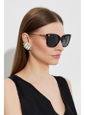 VERSACE 女士太阳镜 0VE4507U0GB187 CO 黑色 Sunglasses范思哲