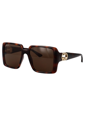 1h可退 GUCCI 女士眼镜 GG1692S002 AW2025 棕色 全框太阳镜古驰