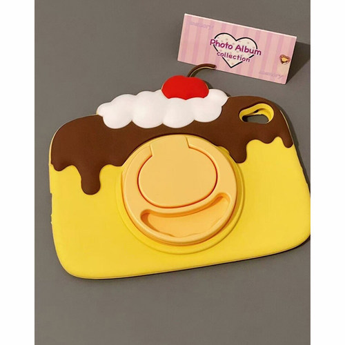 超萌可爱樱桃布丁站立支架适用苹果iPadPro保护套新款iPadAir6/7软硅胶保护壳11寸平板mini6/7创意防摔女软壳 - 图0