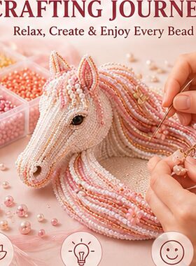 跨境DIY Beaded Horse Mane Catchall Tray Kit马鬃猫爪托盘套件