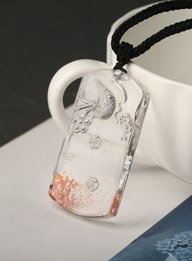 追梦红胶花喜上眉梢晶中晶项链