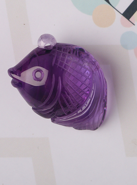 天然紫水晶鲤鱼跃龙门项链吊坠