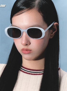 Fakeme防紫外线椭圆框墨镜