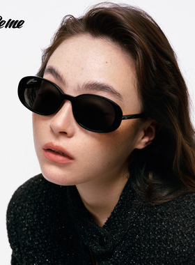 Fakeme防紫外线椭圆框墨镜