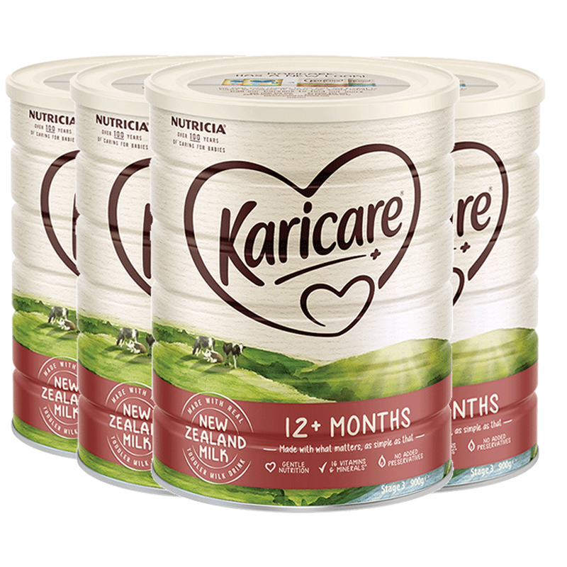 Karicare可瑞康海外旗舰店新西兰进口 澳洲karicare可瑞康婴儿幼儿配方牛奶粉3段900g*四罐0