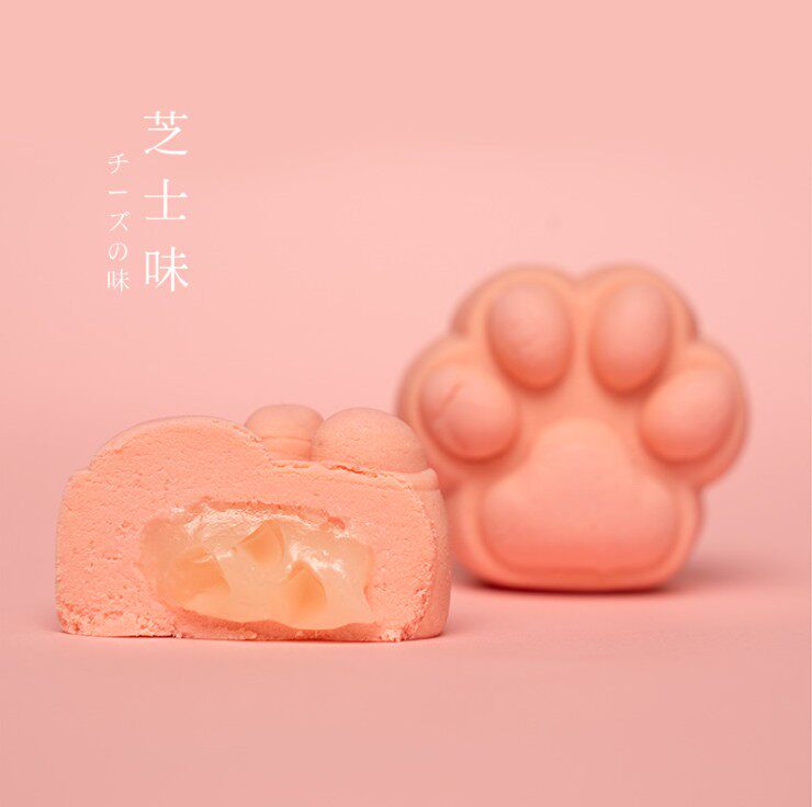 网红中秋喵爪冰皮芝士糕绿豆糕月饼 翌香月饼