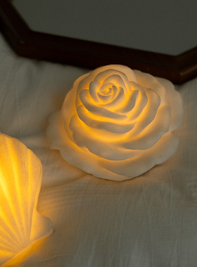 LED发光小夜灯玫瑰花ins创意摆件