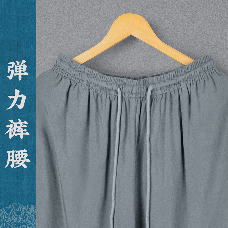 夏季薄款僧服棉绸短褂凉爽透气小褂免绑腿男女出家僧人比丘和尚衣 - 图2