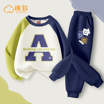 Cotton-to-child clothes boy necropolis suit Spring and autumn style Casual Great Boy Blouse Long Sleeve Thin style Trendy Tide Children Spring Clothes