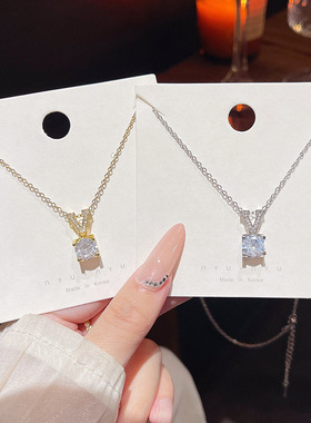 新款锆石字母项链女时尚轻奢小众设计颈链吊坠气质百搭锁骨链