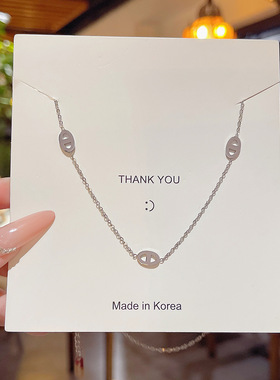 韩版气质猪鼻子项链精致小众轻奢高级感时尚百搭短款钛钢锁骨链女