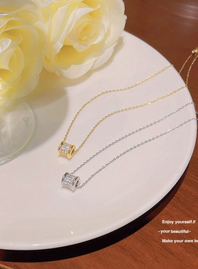 气质圈圈钛钢项链女百搭高级感吊坠小众设计感锁骨链轻奢气质颈链