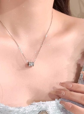 日韩轻奢高级感钛钢项链18K玫瑰金吊坠气质百搭小众设计感锁骨链