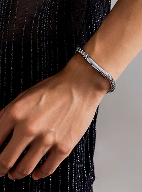 中性风不掉色钛钢手链男