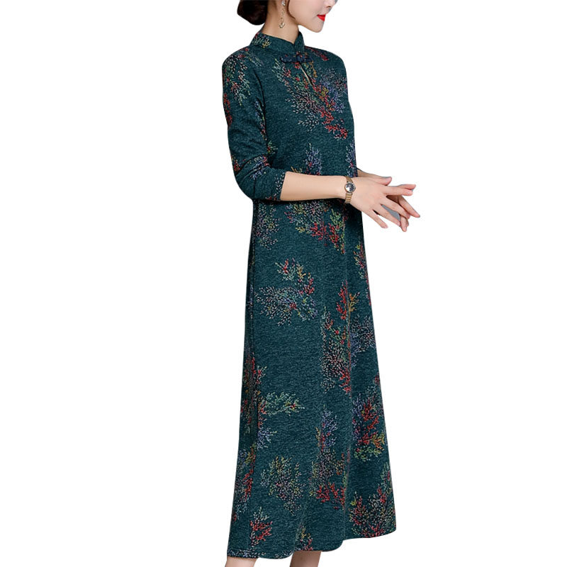 秋装2020年新款冬季香云纱连衣裙 怡幻灵连衣裙