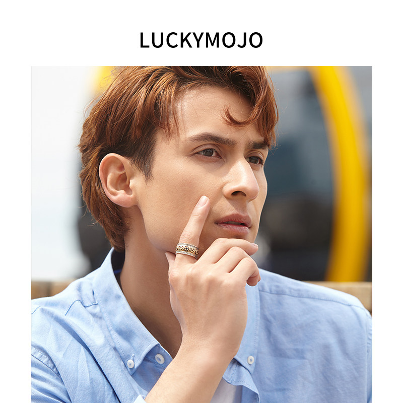 土耳其s925锆石复古宫廷纯银戒指 luckymojo戒指/指环