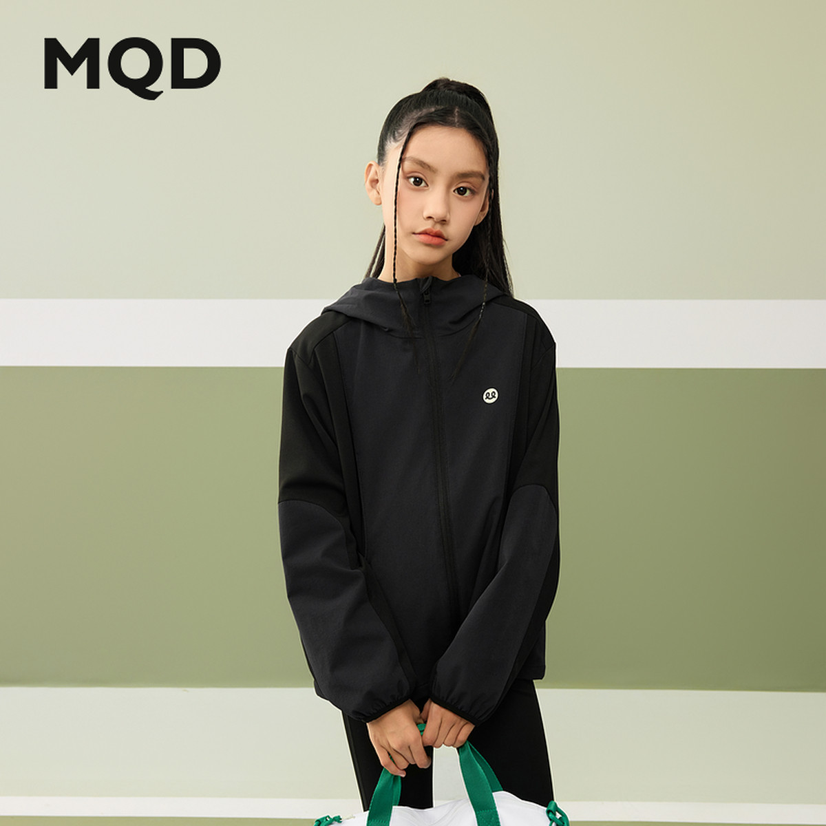 【运动系列】男童春季新品中大童亲肤长袖跑步撞色健身连帽外套 - 图0