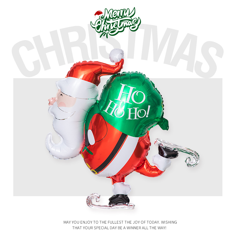 圣诞节快乐派对气球飘空铝膜餐厅橱窗商场氛围节日布置场景装饰 - 图2