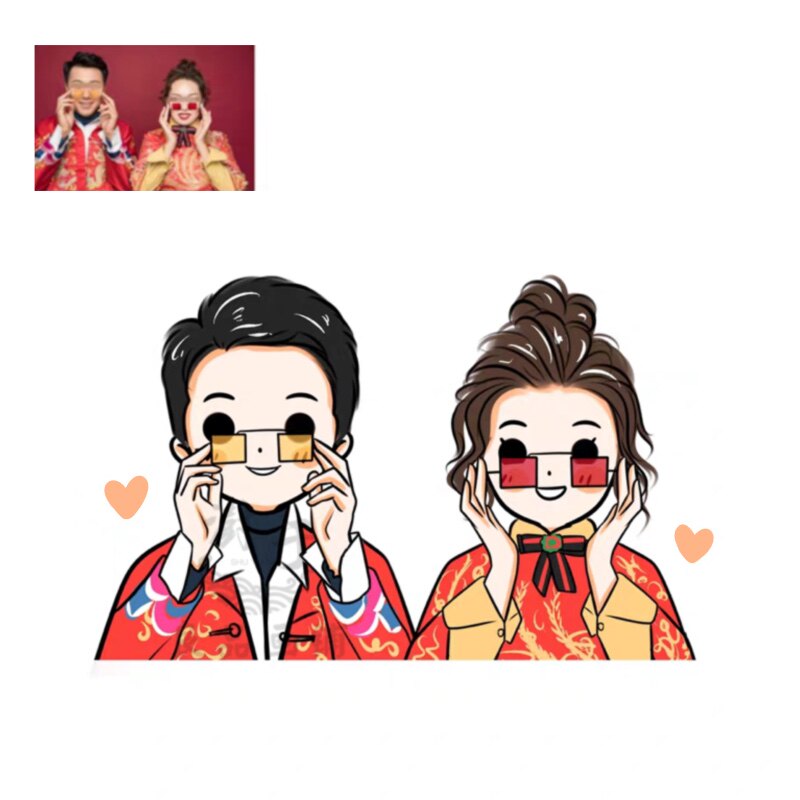 手绘头像定制q版代画情侣照片动漫卡通形象漫画人物设计立牌logo