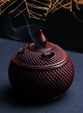 印度小叶紫檀香道如意香炉