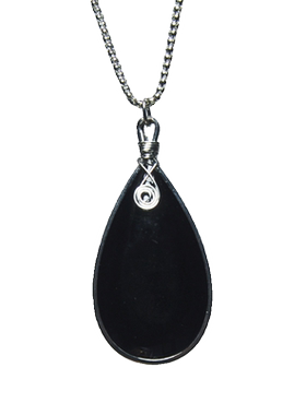 欧美复古做旧黑色水滴吊坠长款项链毛衣链春季饰品