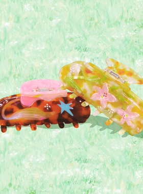 UODYCOCO醋酸花朵鲨鱼夹轻奢