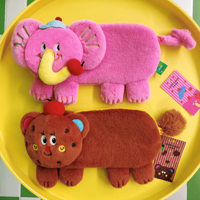 Uodycoco plush pencil bag cute cartoon stationery