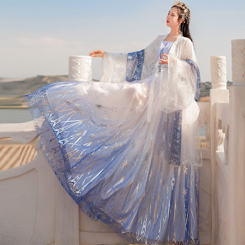 女中国风超仙古装正品原创白菜汉服 月梳茼汉服