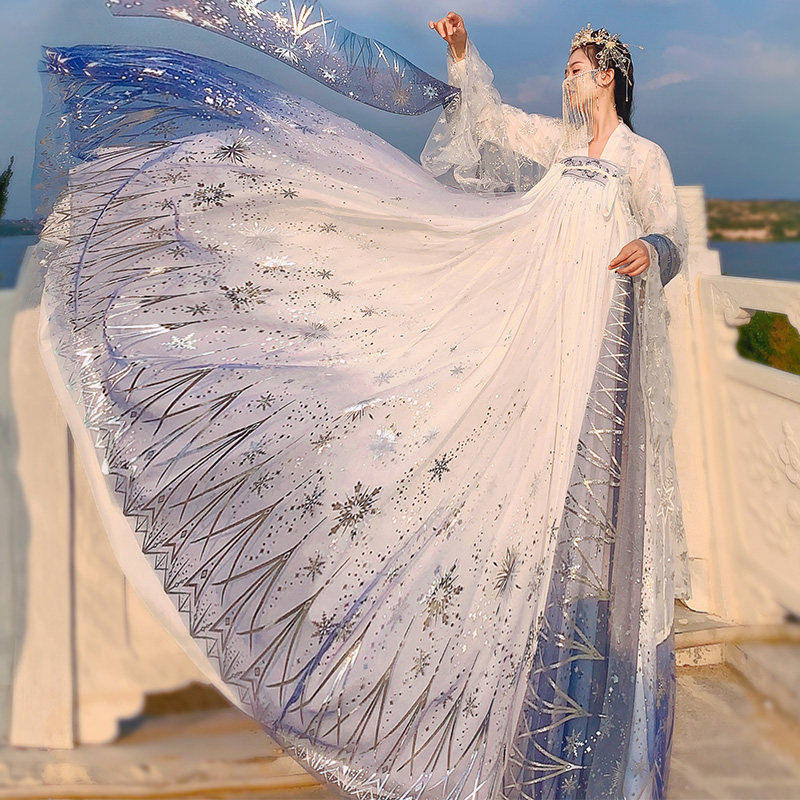 女中国风超仙古装正品原创白菜汉服 月梳茼汉服