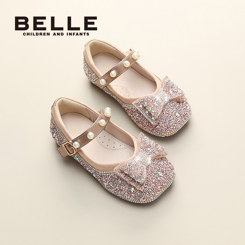 百丽童鞋女童公主鞋秋季软底宝宝鞋小女孩水晶鞋儿童水钻珍珠单鞋,淘宝优惠券,粉丝福利购,淘宝优惠卷