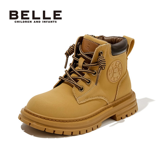 Belle children's shoes girls' Martin boots 2022 autumn new children's rhubarb boots medium and large children's work boots boys' short boots