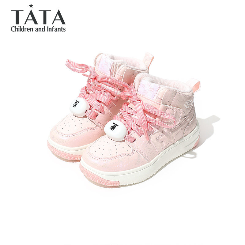 TATA/他她童鞋女童鞋子儿童板鞋加绒冬季透气休闲中大童小白鞋子,淘宝优惠券,粉丝福利购,淘宝优惠卷