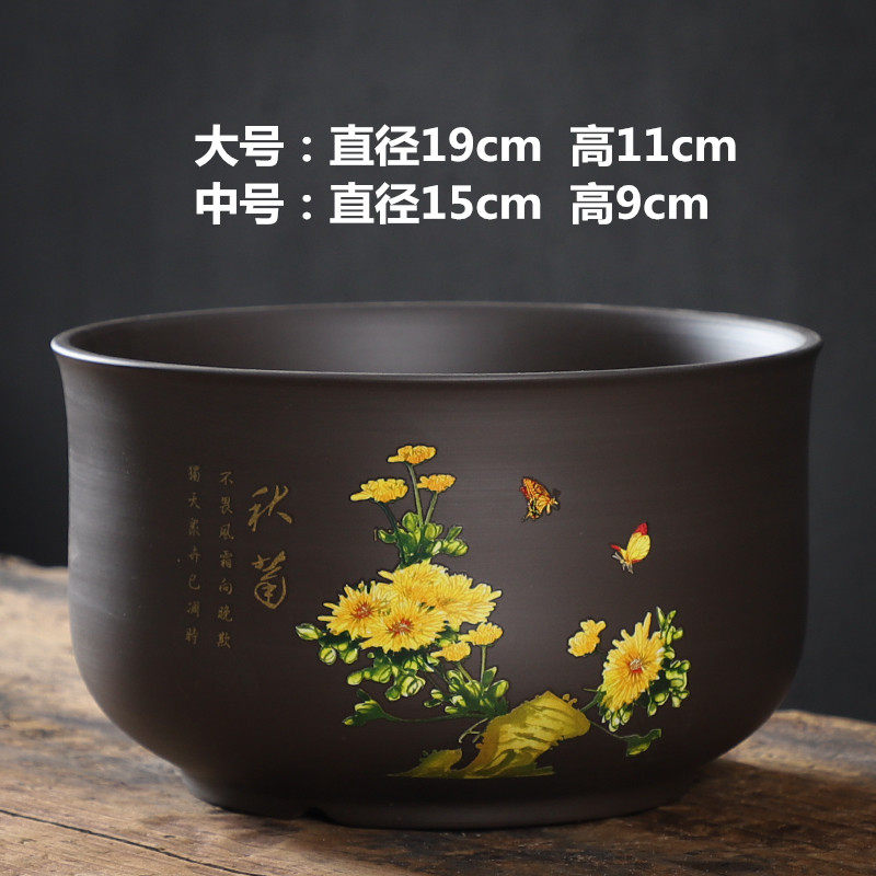 睡莲碗莲专用铜钱草紫砂大口径创意水养无孔陶瓷水培水仙金鱼盆缸,淘宝优惠券,粉丝福利购,淘宝优惠卷