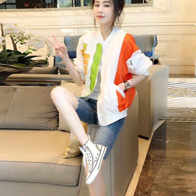 白色短外套春秋小个子运动棒球服 赛美意女装短外套