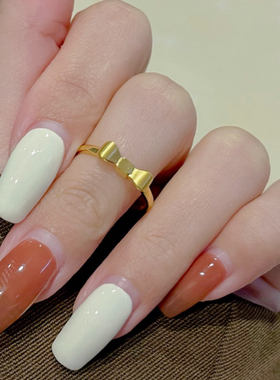 千容珠宝女款足金蝴蝶结戒指