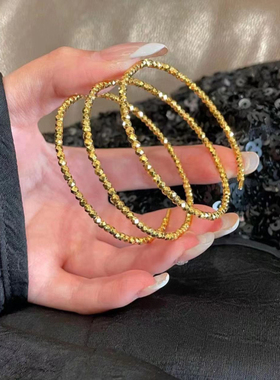 微奢妙珠女款足金黄金蹦迪手镯