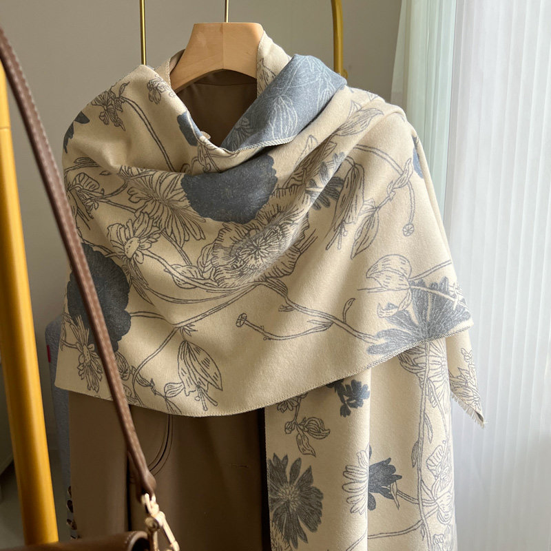 围巾女秋冬季两用披肩百搭2025新款加厚仿羊绒外搭时尚洋气高档