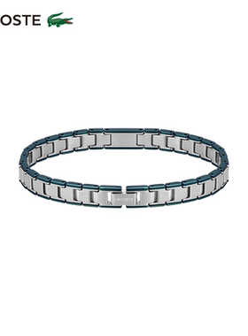 LACOSTE/鳄鱼METROPOLE EDGE系列撞色镶边钢制男式粗手环手链