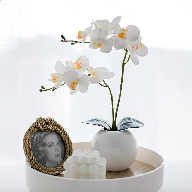 轻奢手感蝴蝶兰仿真花艺假花客厅摆件装饰样板房餐桌摆设防真盆栽,淘宝优惠券,粉丝福利购,淘宝优惠卷