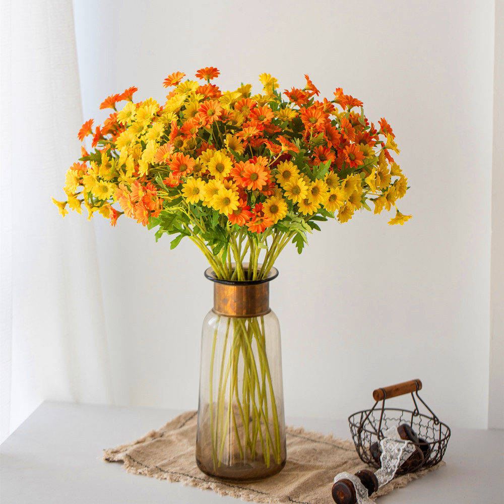 小雏菊仿真花野菊花小清新花束套装塑料假花绢花餐桌摆件摄影道具-图1